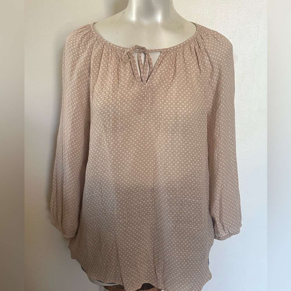 Fred David Beige Polka Dot Blouse